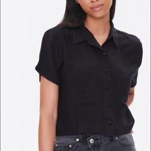 Forever 21 Boxy Pocket Shirt White